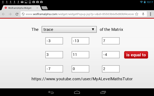 Matrix Trace Calculator