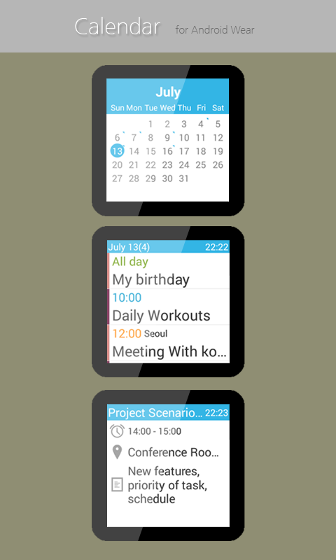 android wear calendar