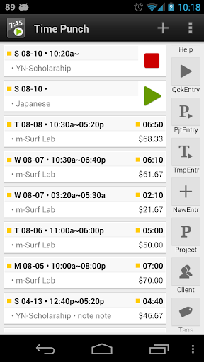 Time tracker TimePunch Pro