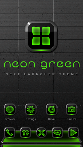 Next Launcher Theme Neon Green