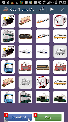 Toddlers Trains Memory Game