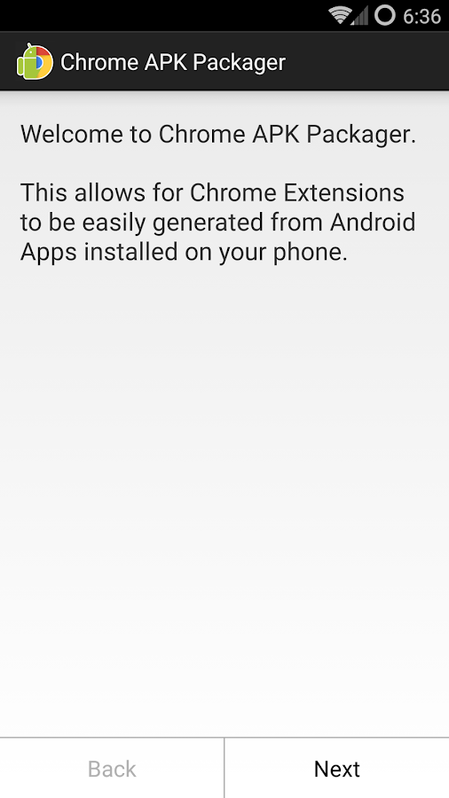 Chrome APK Packager - screenshot