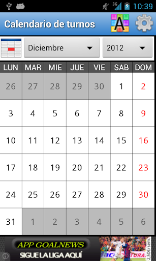 Calendario de turnos Free