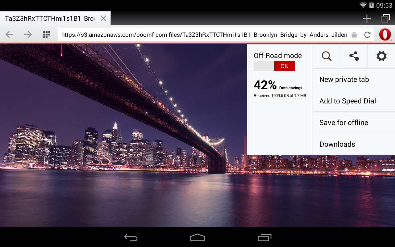 Android için Opera tarayıcı - screenshot