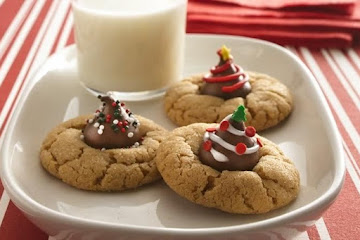 Christmas Peanut Butter Blossoms