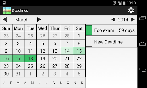 Deadlines Calendar Screenshots 2