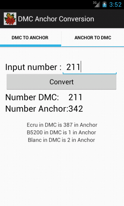 DMC Anchor Conversion Screen 3