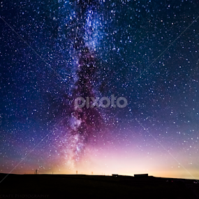 Galaxy looking towards Colorado Springs by Robie Blair - Landscapes Starscapes