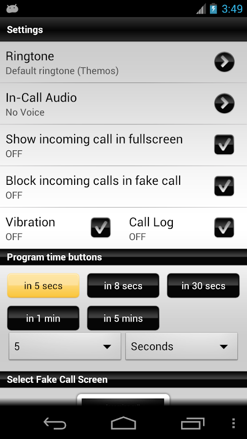 Fake Me A Call Pro - screenshot