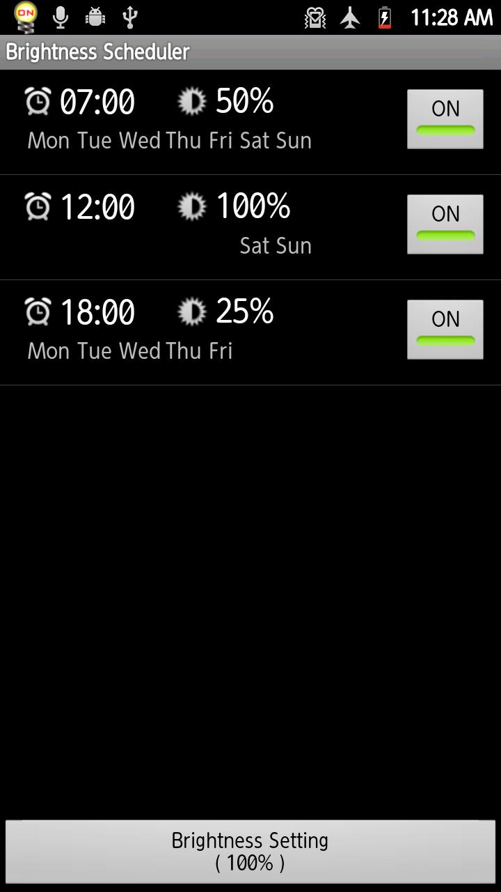 Brightness Scheduler Pro Screen 1