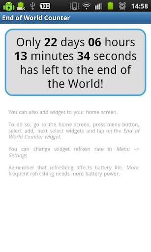 End of World Widget 2012