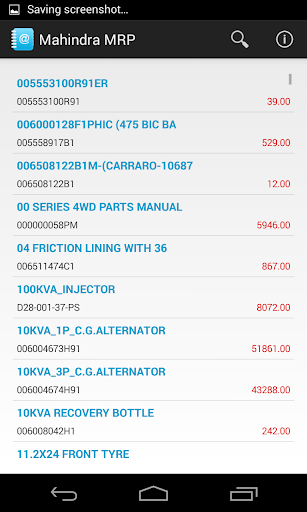 Mahindra Spares MRP