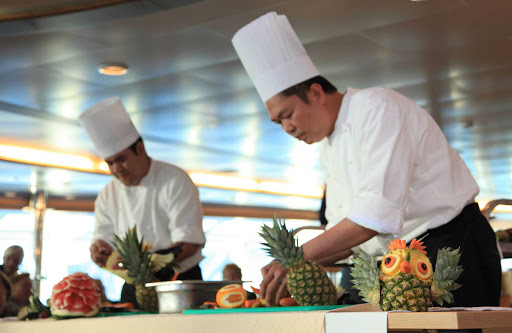 Greenland-Disko-Bay-chefs - Enjoy fresh, healthy produce on your cruise around Greenland with expedition cruise line Hurtigruten.