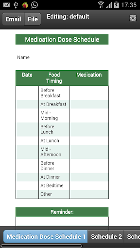 Medical Dose Schedule