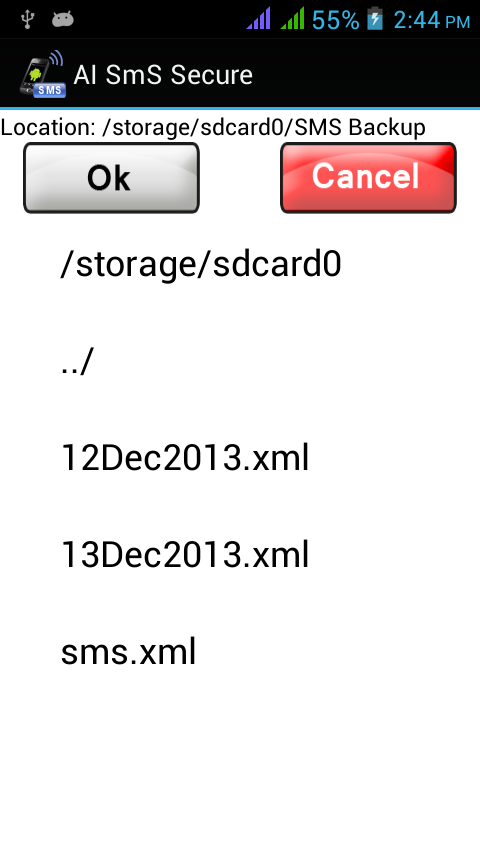 Real Time SMS Backup PRO Screen 2