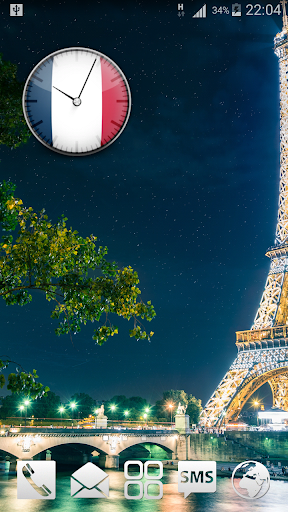 France Flag HD Clock Widget