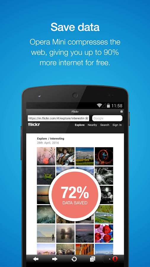 Opera Mini browser for Android - screenshot