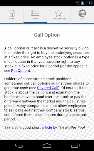 【免費商業App】Stock Compensation Glossary-APP點子