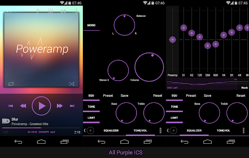 Poweramp skin KK/JB/ICS Purple - screenshot thumbnail