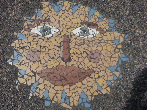 Sun Face Tile Mosaic