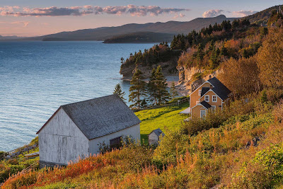 Bonaventure Island and Perce Rock National Park in Gaspe on the peninsula that extends along the mouth of the St. Lawrence River in Canada.