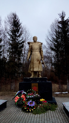 Памятник Войнам Освободителям на берегу реки Шелонь