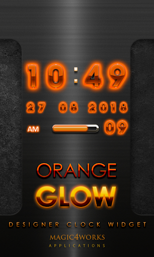 Orange Glow Digital Clock