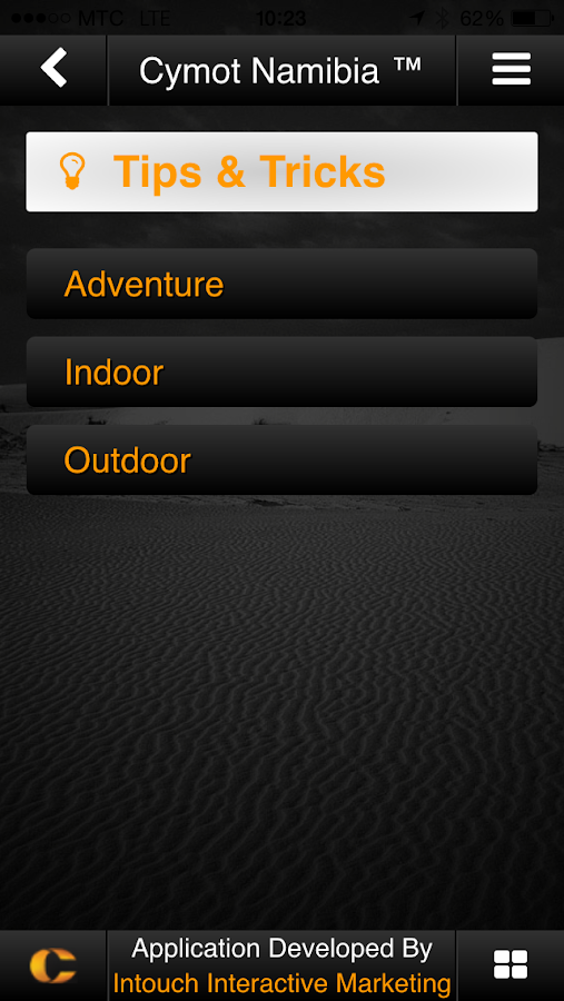   Cymot Namibia– skärmdump 