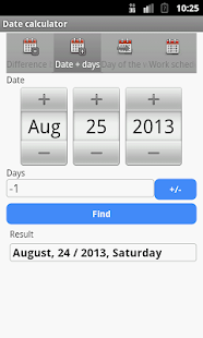  memungkinkan perhitungan dasar dengan tanggal dan berfungsi sebagai suplemen diberikan ke Download Aplikasi Калькулятор дат apk gratis untuk Android