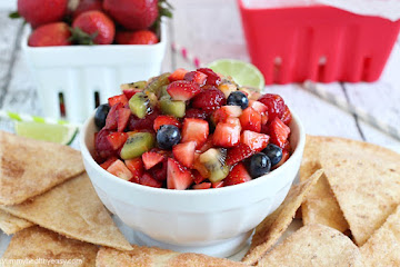 Fruit Salsa and Homemade Cinnamon Chips