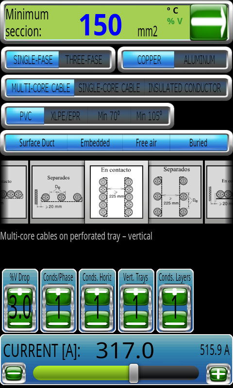 Electric Lines Calculator Screen 2