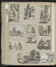 Albumblad met diverse voorstellingen