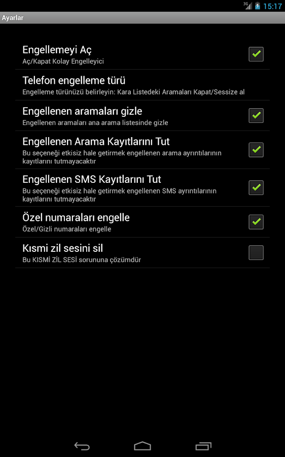 Arama ve SMS Engelleyici - screenshot