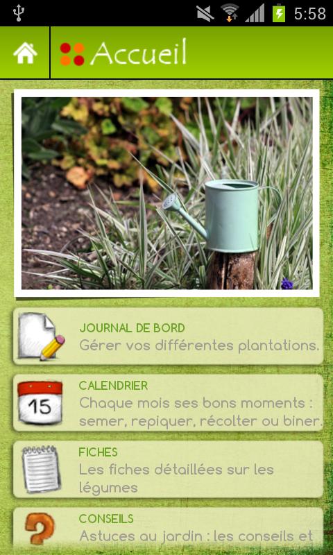 Android application Mon Jardin screenshort