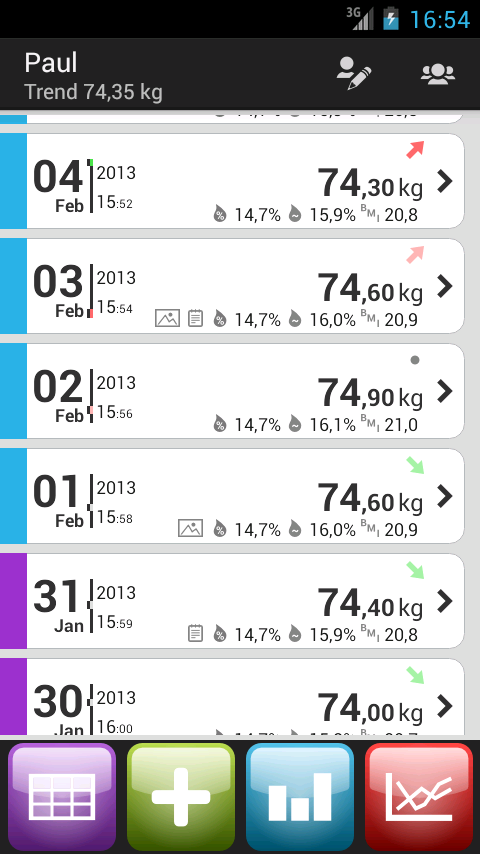 Android application Weight Meter ideal weight, BMI screenshort