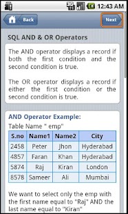 Free SQL Quick Tutorial APK for Android