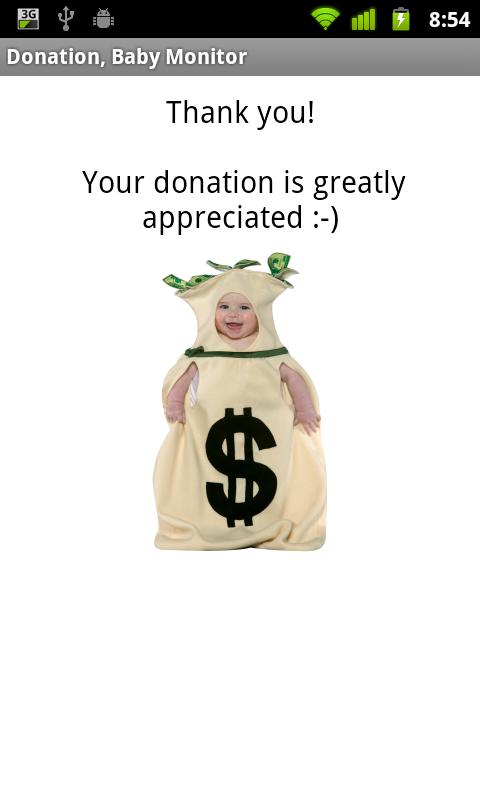 Baby Monitor Donation Screen 3