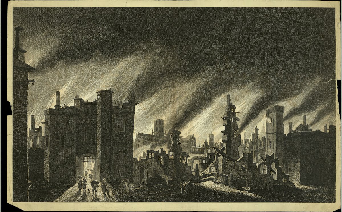 После великого пожара. Великий Лондонский пожар 1666 года. Лондон 1666. Великий пожар в Лондоне в 1666. Пожар в Лондоне 1666.