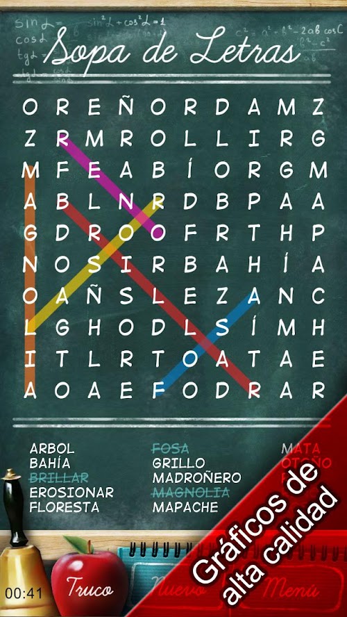 Captura de pantalla de la aplicacion Android Free Word Search Puzzles