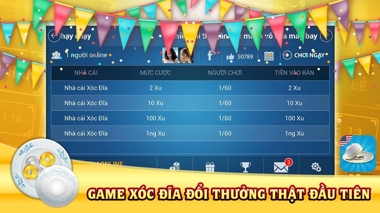 Tải game cực mới game Xóc Đĩa online cho Android