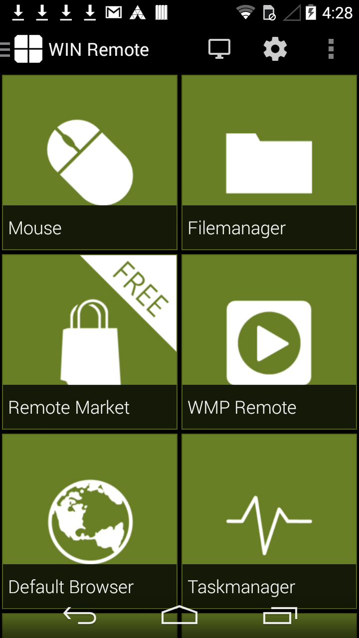 Android application WIN - Remote Control PRO screenshort