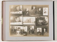 Compositie van twaalf foto's van personen aan de Keizerlijke Militair-Medische Academie in Sint-Petersburg