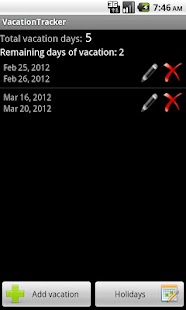 Vacation Tracker Screenshots 1