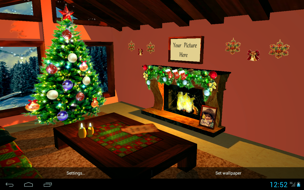 3D Christmas Fireplace HD Live Wallpaper Full Android Apps On