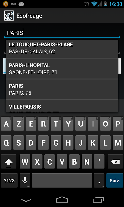 Android application Autoroute: Péage économique screenshort