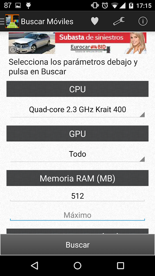 Comparador de moviles android