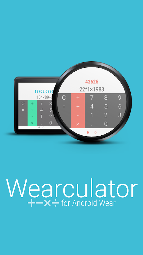 Android application Wearculator - a calc for Wear screenshort