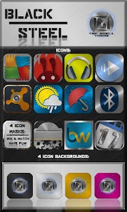 Download Black-Steel TSF Shell Theme APK for PC
