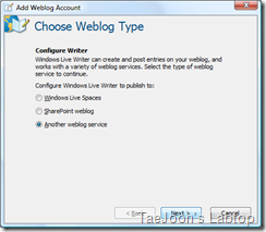 Creation Configuration Blog API