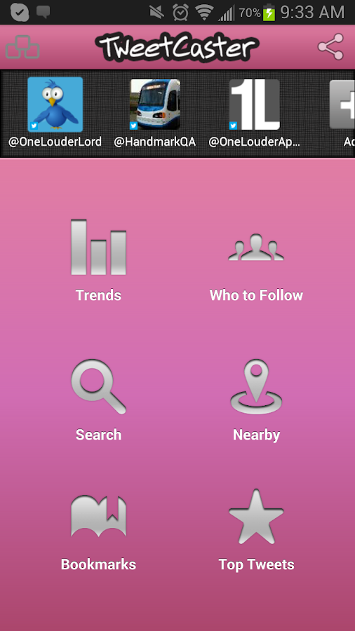 TweetCaster Pink for Twitter - screenshot